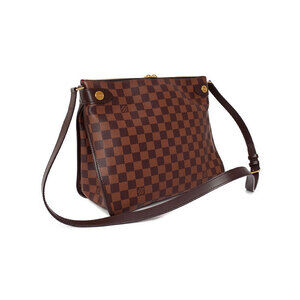 Louis Vuitton Brown Duomo Ebene Canvas Shoulder Bag Damier Hobo Leather